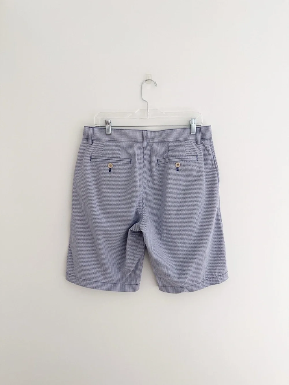 Banana Republic Aiden Shorts Blue White Stripe Tailored Summer Shorts Size 32